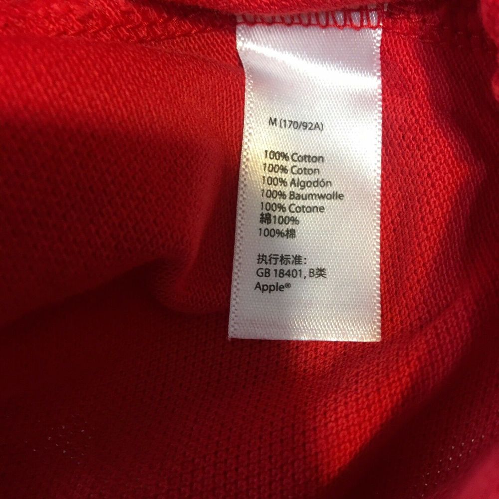 Apple Store Employee Red Shirt Sleeve Tee Shirt Md - Picture 5 of 5